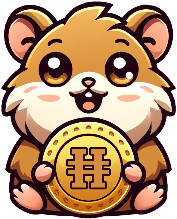 Cute cartoon hamster holding a golden coin